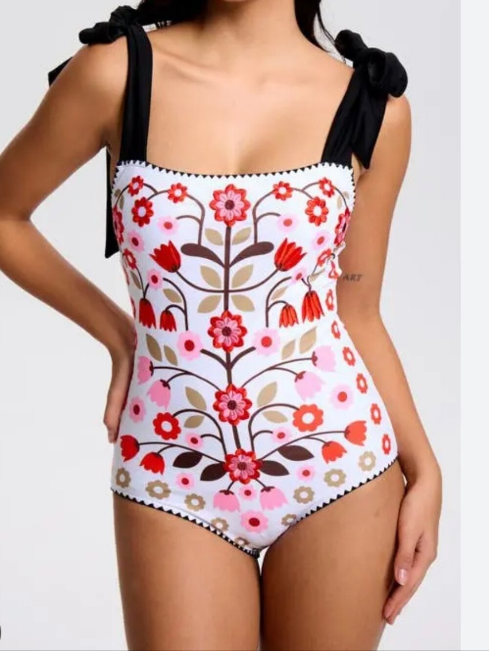 NWT Jessie Zhao Floral Symphony Embroidered Swimsuit. Size L